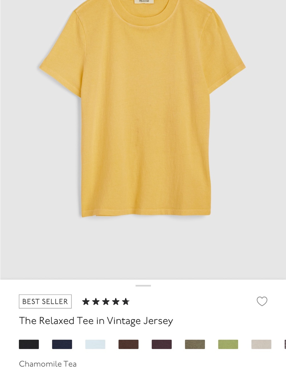 Madewell Chamomile Tea Relaxed Short Sleeve Tee - Yellow